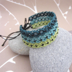 armband macramé groen/turkoois