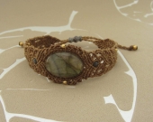 armband macramé labradoriet