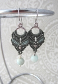 macrame oorbellen amazoniet