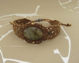 armband macramé labradoriet